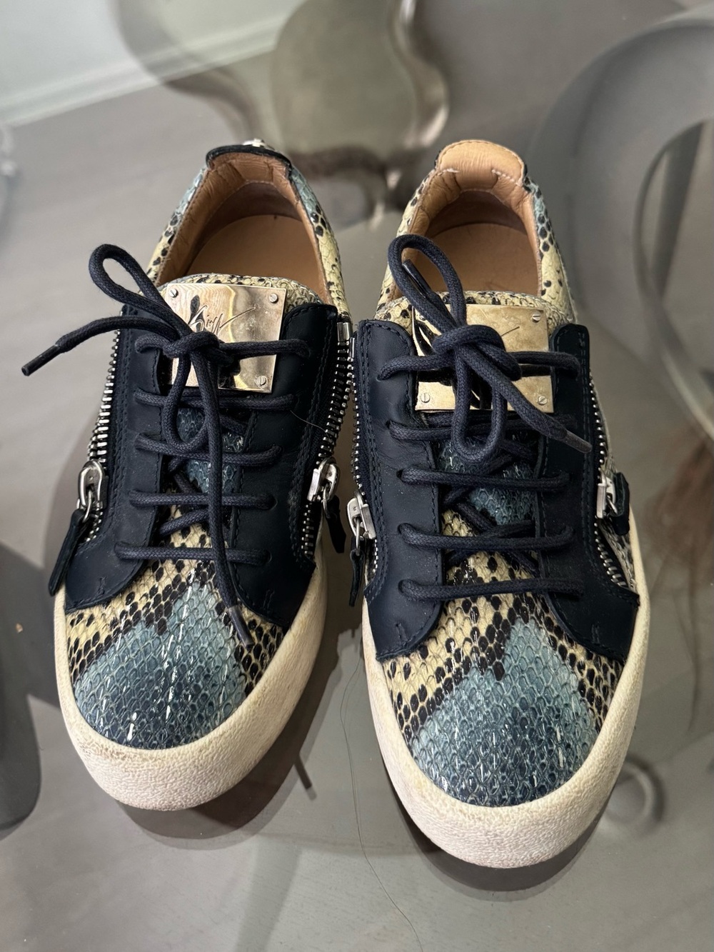 Giuseppe Zanotti snake skin zipper sneakers